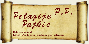 Pelagije Pajkić vizit kartica